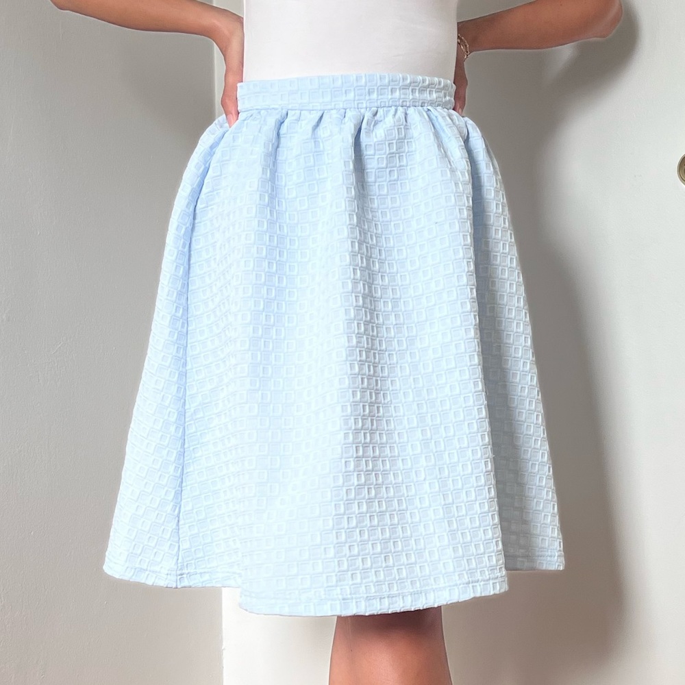 Baby blue full skirt with texture